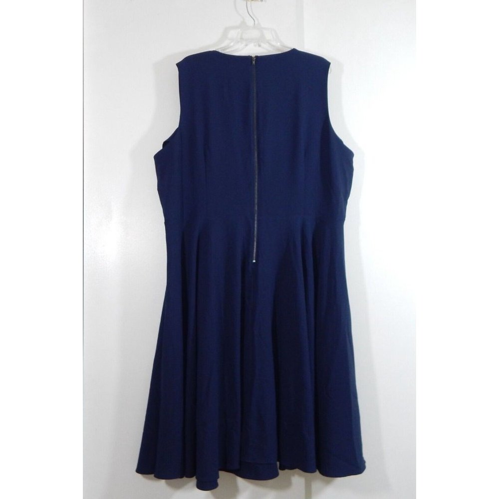 CITY CHIC dress veronica vintage fit flare knee length navy blue plus XXL 24 24W - Picture 5 of 8